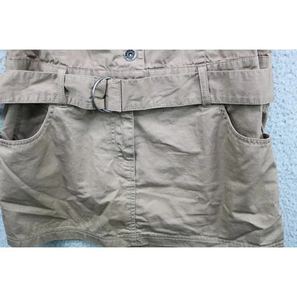 Guess Brown Cotton Dress-Modele Style-Halter-Mini-Size Large-Jrs. - Picture 5 of 11